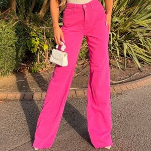 Pink High Waist Flare Jean- Never Worn
